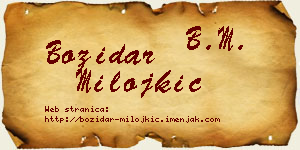 Božidar Milojkić vizit kartica